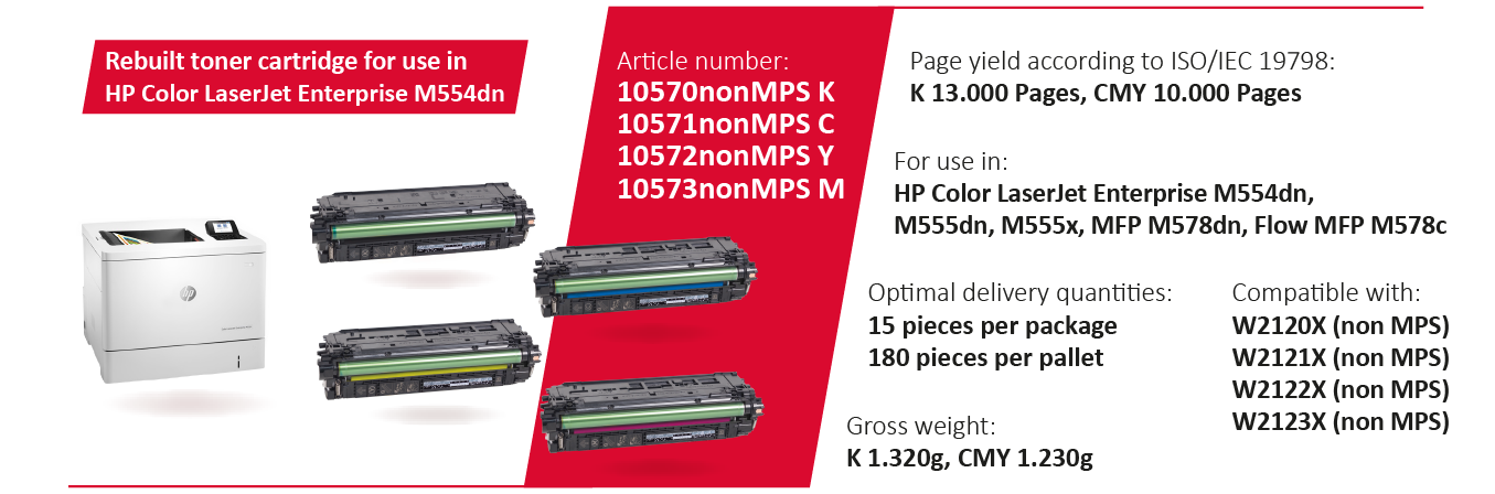 Product presentation remanufactured cartridges as an alternative to HP® W2120X-W2123X