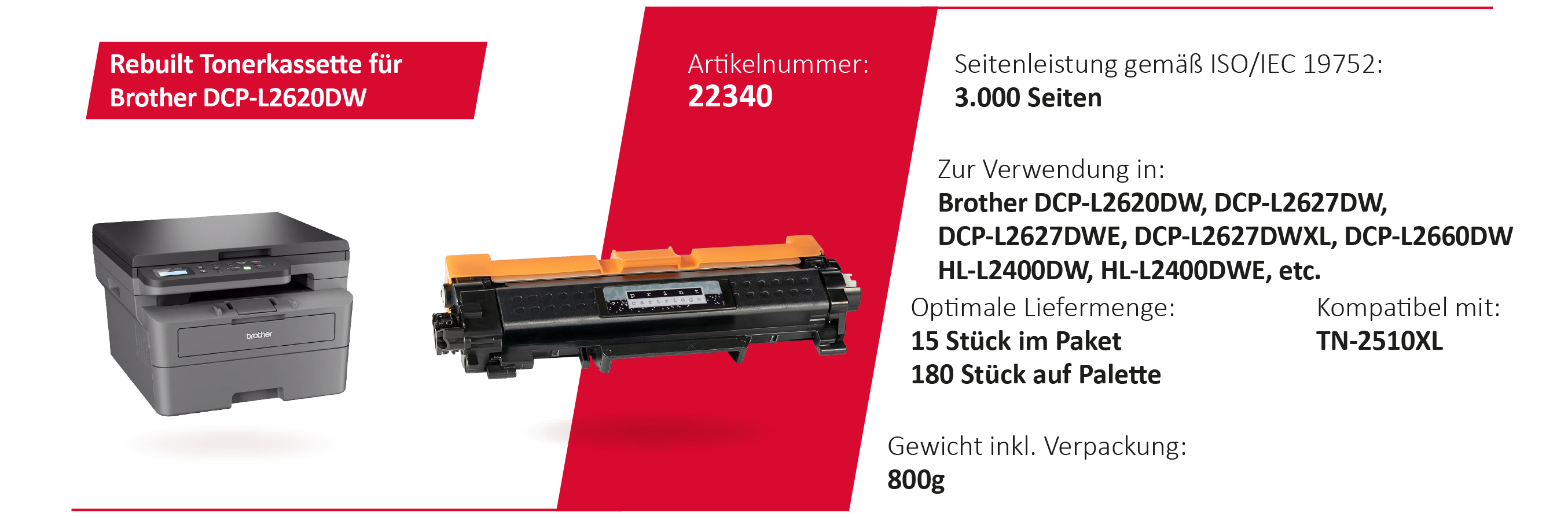 Neue rebuilt-Alternative zu Brother® TN-2510 XL